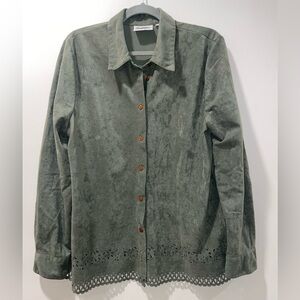 Women’s Northern Reflections Faux Suede Button Up Shirt
